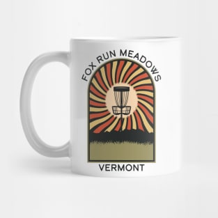 Fox Run Meadows Vermont | Disc Golf Vintage Retro Arch Mountains Mug